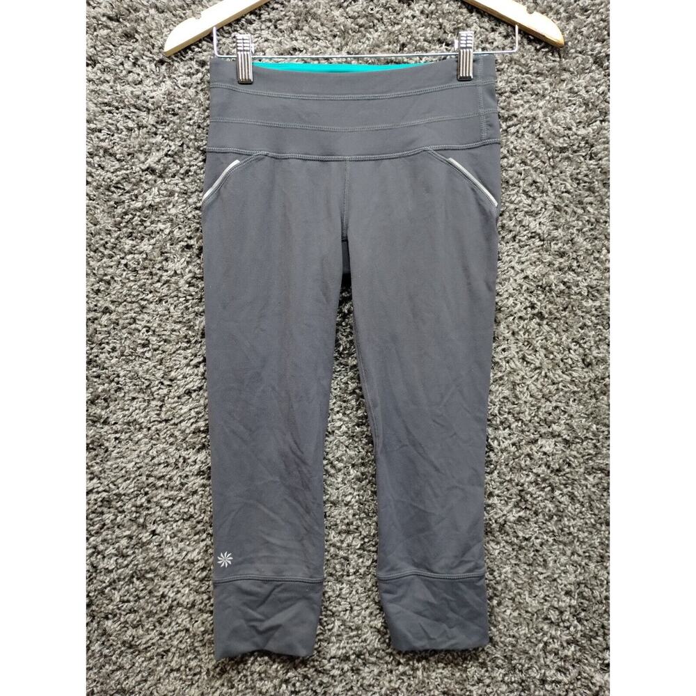 Athleta Leggings Women XS Gray Capri Pants‎ 26x20 Athleisure Athletic Sportswear
